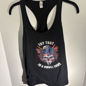Black Graphic Tank Top